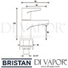 Bristan QUEST Basin Taps Dimensions
